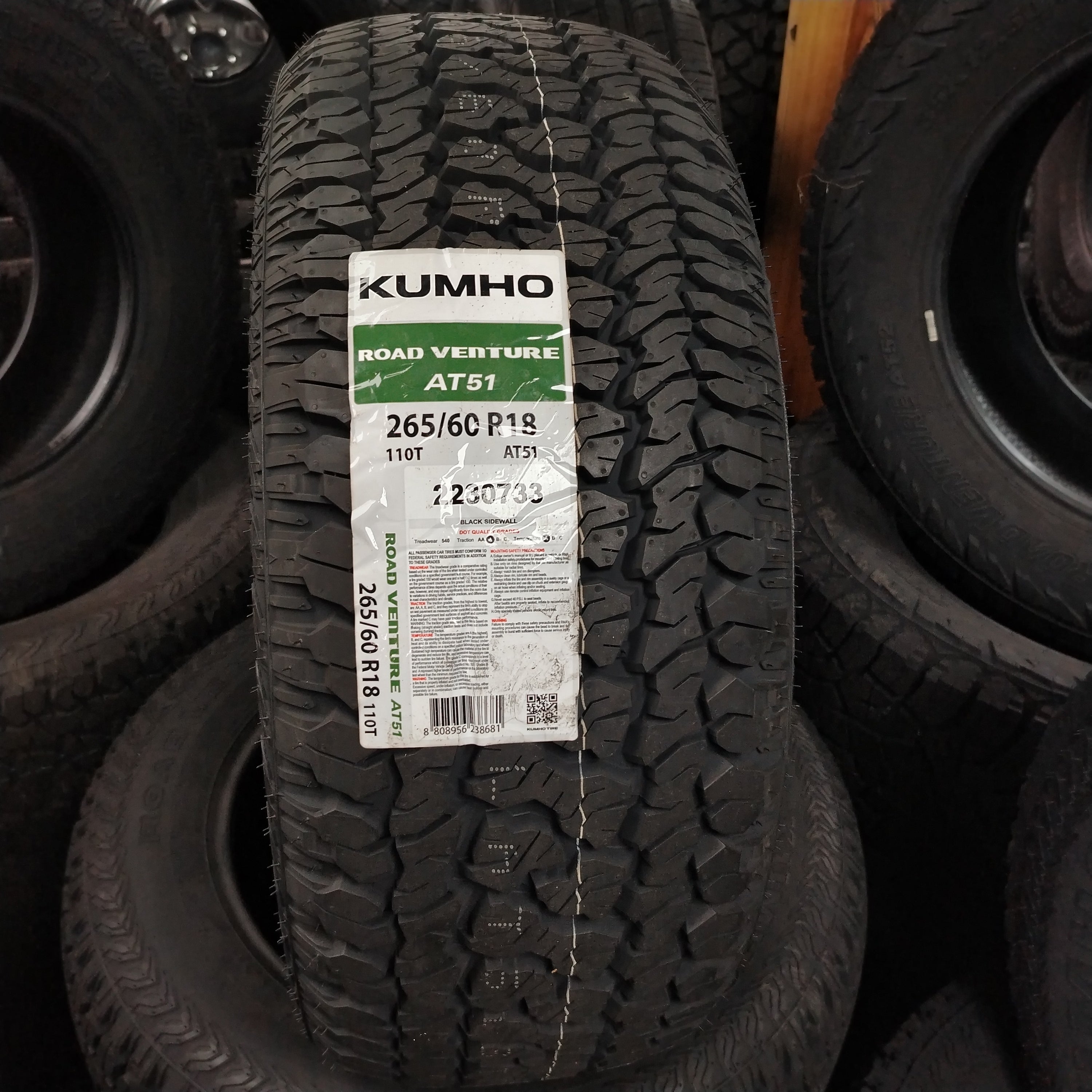 Caucho 265/60R18 Kumho Road Venture At51 110T
